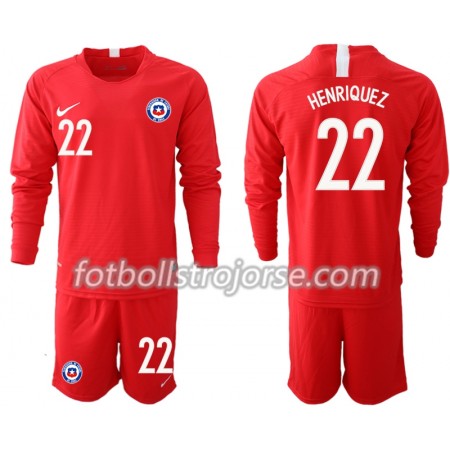 Chile Matchtröjor HENRIQUEZ 22 Barn Hemma Fotbollströja 2018-2019 Långärmad